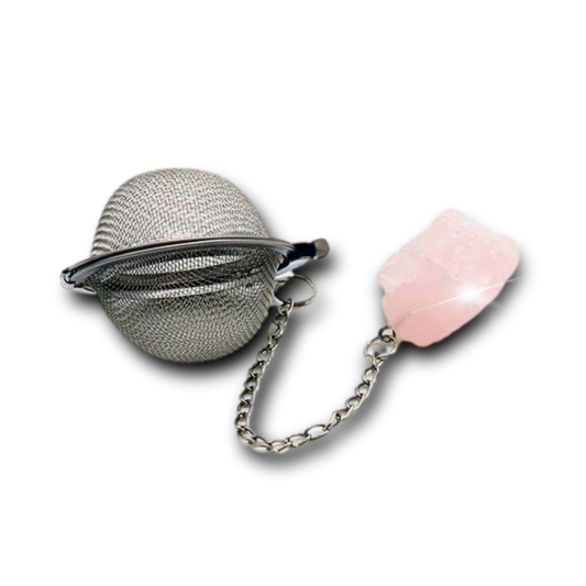 Boule à Thé Éclat de Quartz Rose Véritable