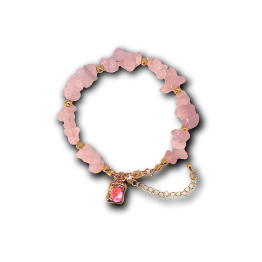 Bracelet Mille Éclats de Quartz Rose Véritable